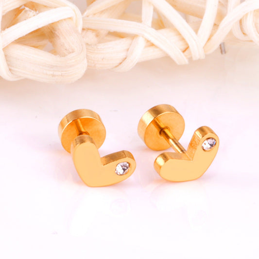 Sparkle Heart 18K Gold Plated Children's Earrings - Twisty Locks - Kids and Women Hair Accessories, Fashion Clothing and Jewellery India