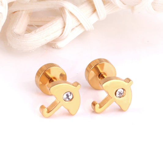 Sparkle Umbrella 18K Gold Plated Children's Earrings - Twisty Locks - Kids and Women Hair Accessories, Fashion Clothing and Jewellery India