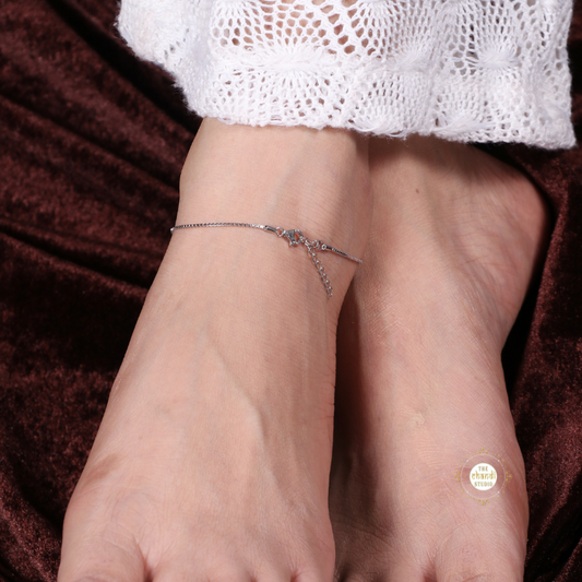 Sparkling Silver Twinkle Triangle Anklet (Piece)