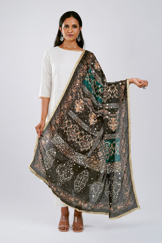Teejh Saibo Embellished Printed Dupatta