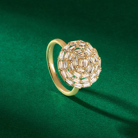 Teejh Vibrant Vaani CZ Stones Gold Ring