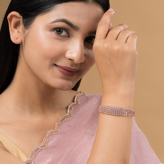Teejh Taj Tranquil CZ Stones Rosegold Bracelet