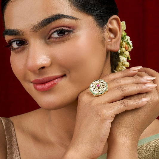 Teejh Vaniya Red and Gold Ring