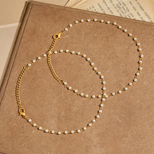 Teejh Neelamani Gold Oxidised Anklet