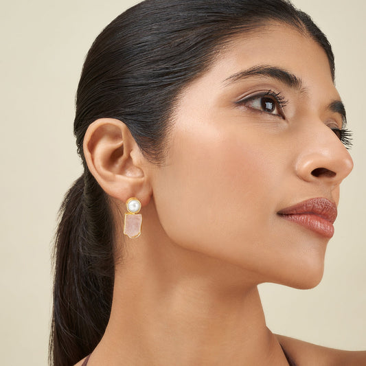 Teejh Liora Pink Natural Stone Earrings