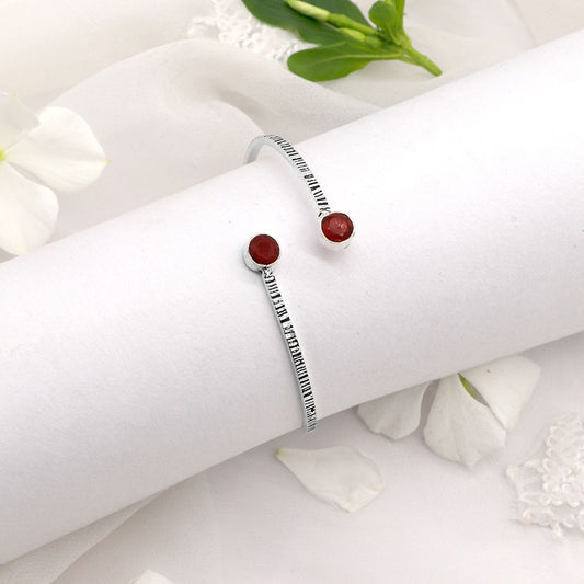 Bhamini Red Silver Oxidized Bracelet - Teejh