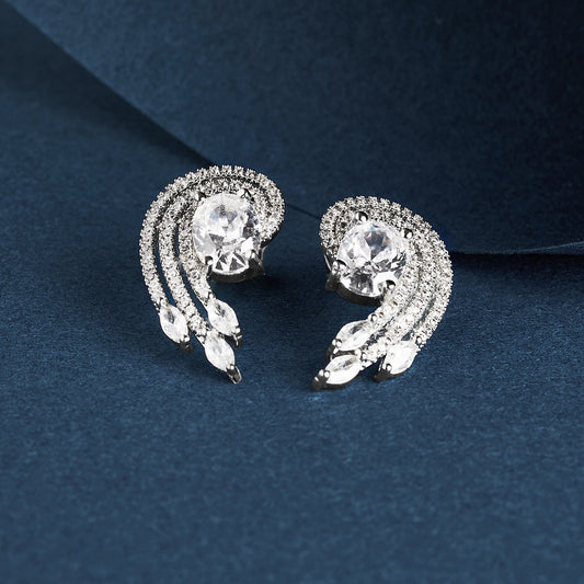 Teejh Majestic Mira CZ Stones Silver Earrings