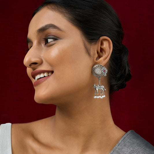Teejh Dyuti Silver Danglers