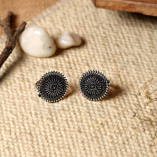 Teejh Darshita Silver Oxidised Toe Rings