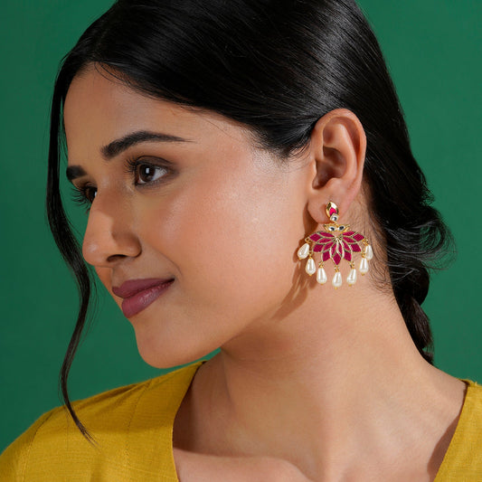 Baby Doll Fuschia Pink Truck Art Earrings