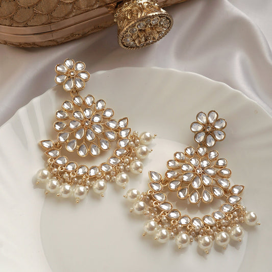 Teejh Raima Pearl and Polki Earring