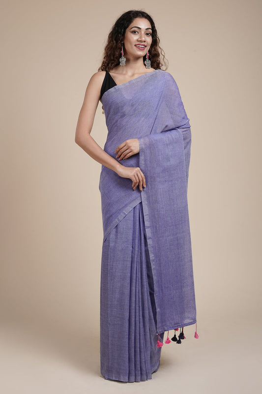 Teejh Takshi Light Purple Mulmul Saree