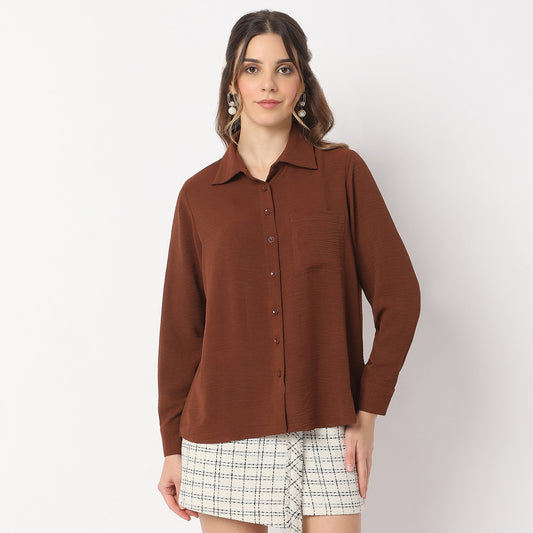 Textured Regular Full Sleeve Shirt