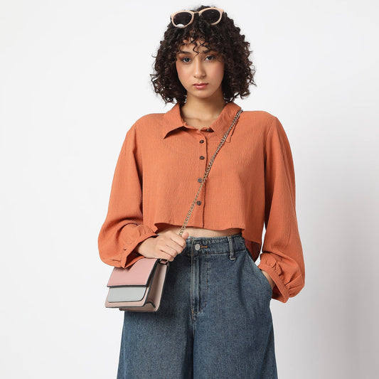 Regular Fit Solid Shirt
