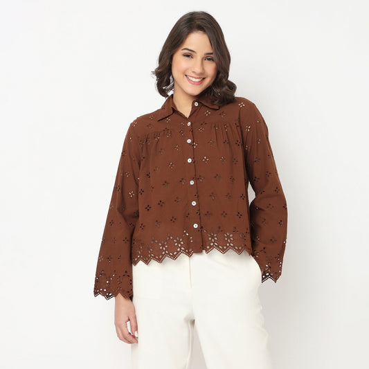 Cotton Schiffli Shirt