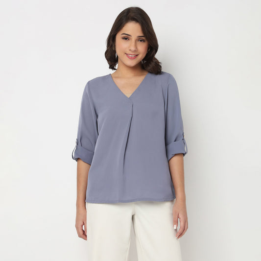 V-Neck Solid Top