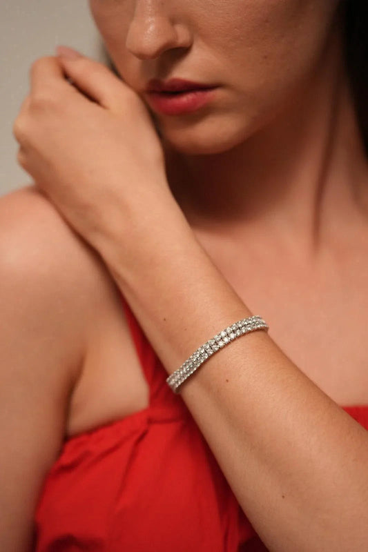 Dual Row 10 Cent Diamond Tennis Bracelet
