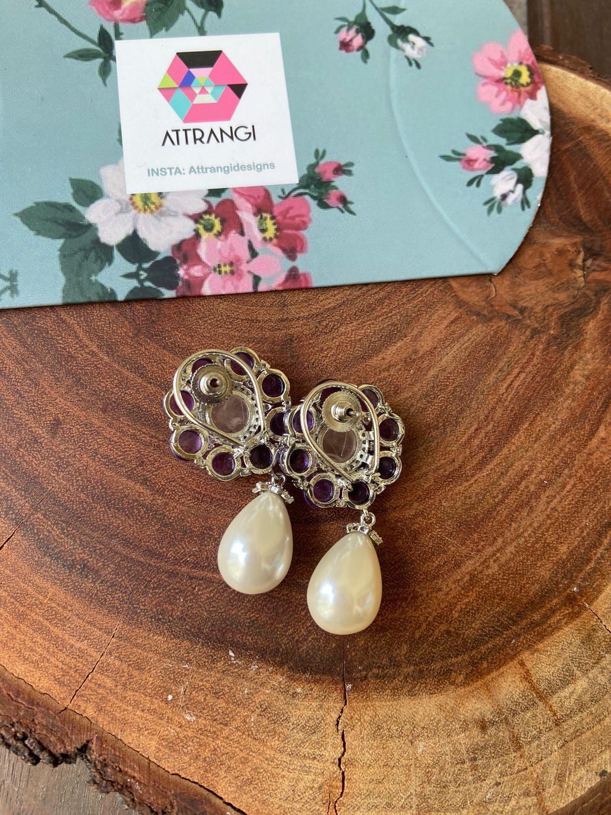 Oza GemStone Floral Earrings with Pearls | GemZ