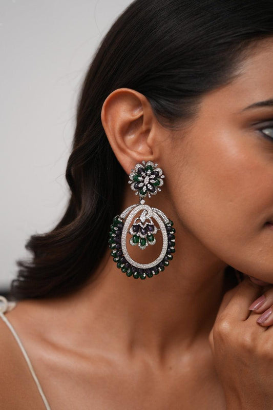 Lola Oversized Pastel Beaded Diamond Earrings | Lala Land Collection