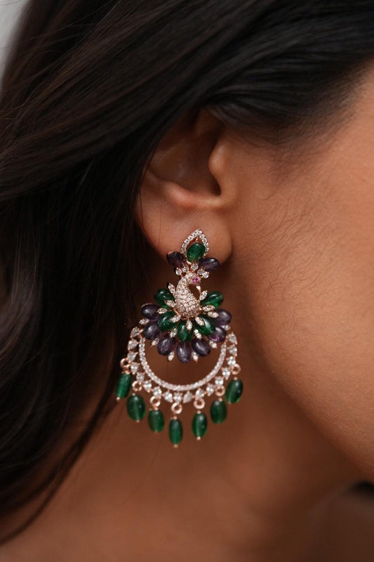 Lala Land Pastel Beaded Diamond Chandbalis | La la land Collection