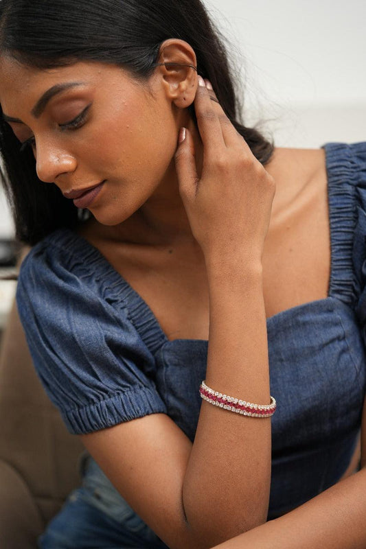 Rhythm Diamond Tennis Bracelet | Gold Polish