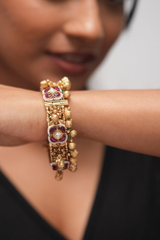 Gold Ruby Jaanki Bangle | Sone Pe Suhaga Collection