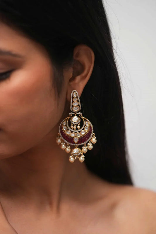 Gayatri Indian Chandfall Moissanite Earrings