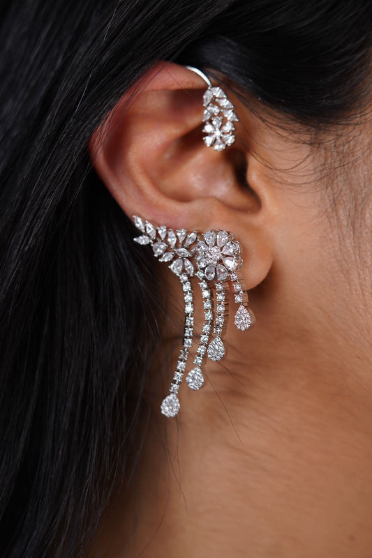 Julie Diamond Dangling Earcuff Earring