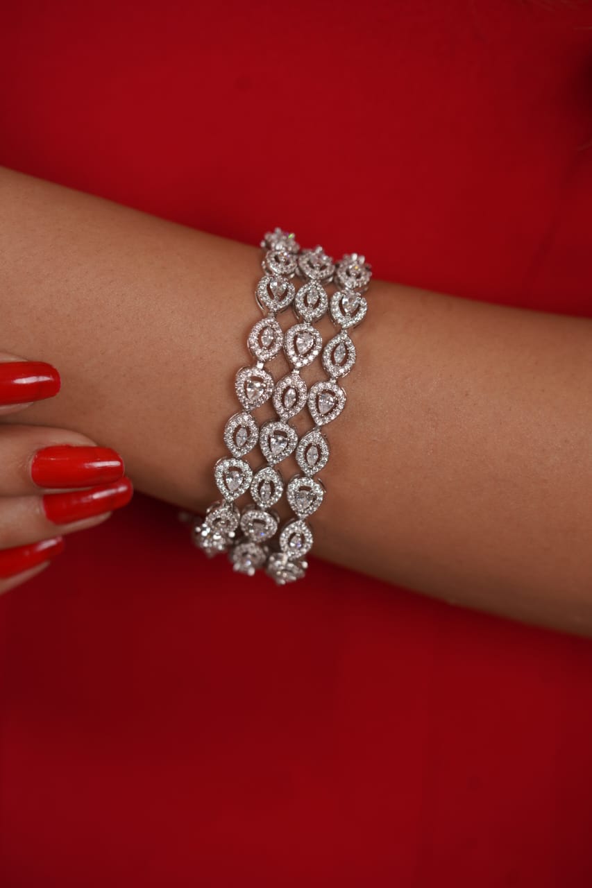Sparkling 3 Row Multi Solitaire Diamond Tennis bracelet