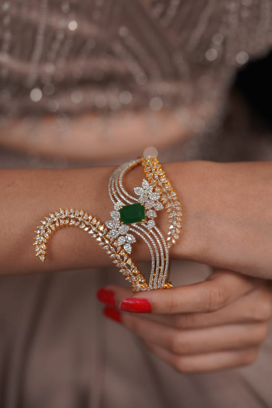 Arcade Oversized Dramatic Diamond Designer Bracelet (GOLD)