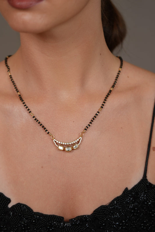 Roli Polki Single Line Moissanite Mangalsutra | Daily Wear