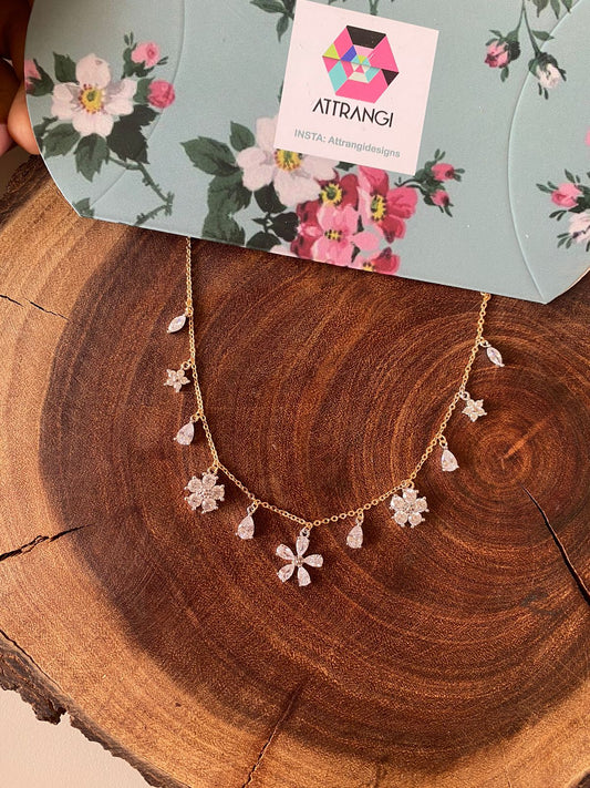 Gia Multi Diamond Drop Dainty Daily Wear Necklace