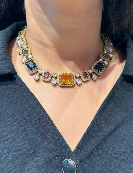 Noor-e-Rang Gemstones Indowestern Set