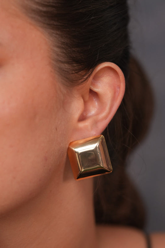 Square Gold Block Western Studs