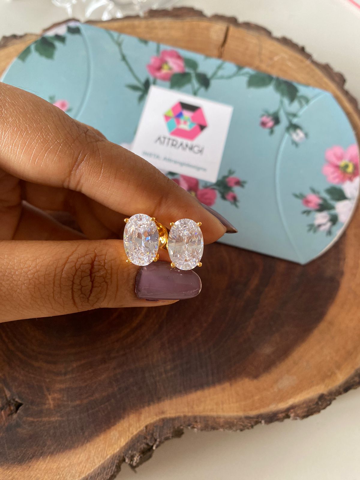 4 carat Oval Classic Diamond Solitaire Earrings