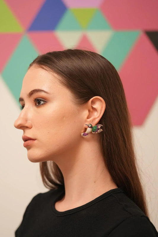 Free Bird Indo Western Diamond Earrings
