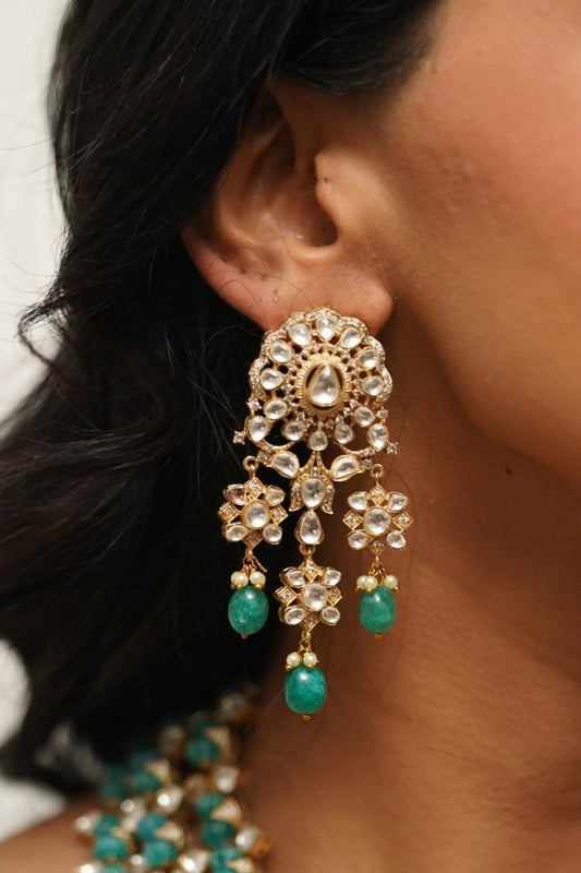 Neeta Emerald Heavy Polki Set