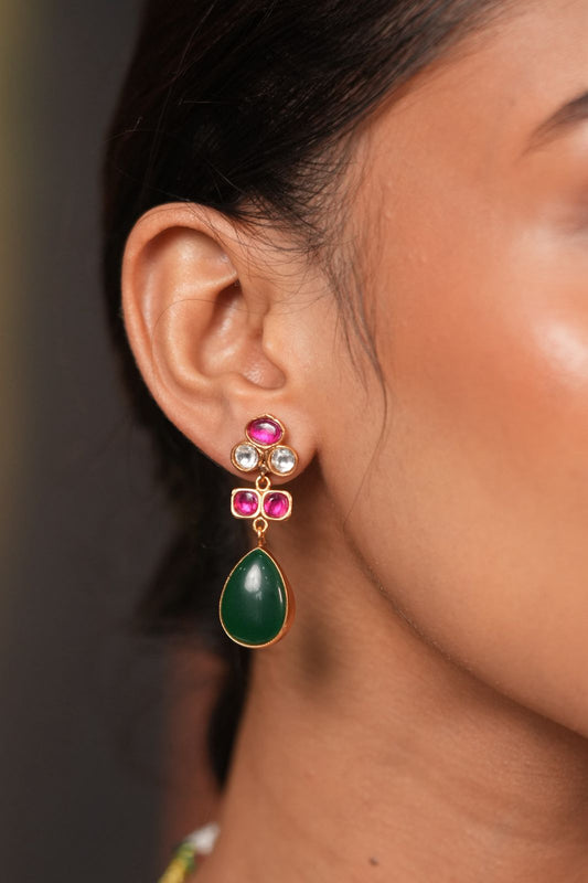 Akshita Double Layer Pastel Polki Multi Coloured Set| GemZ