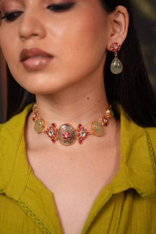 Hariti Gemstone Polki Choker Set | GemZ