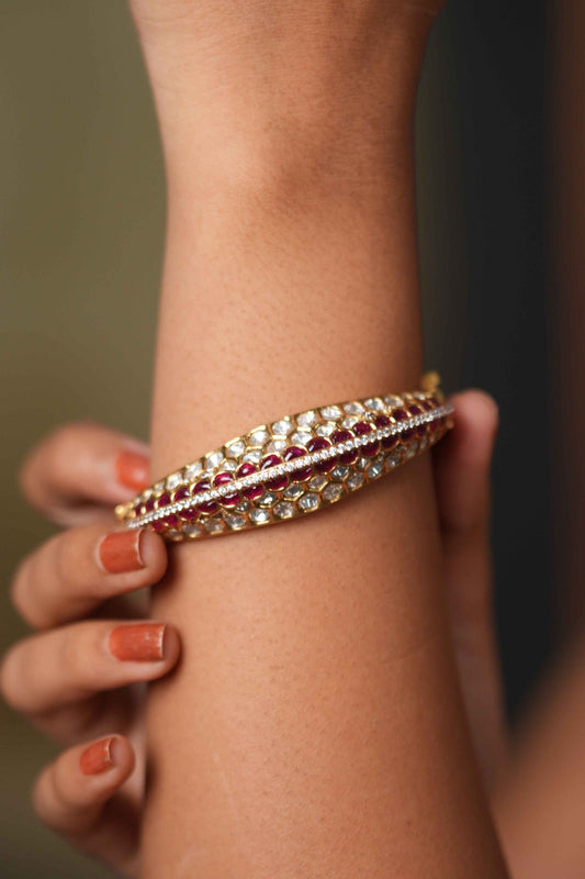 Bhargavi Elevated Polki Moissanite Bracelet Kada