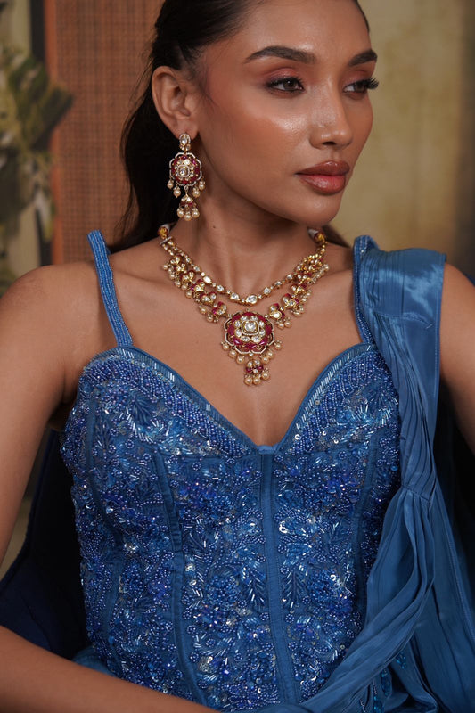 Suno Chanda 2 Layered Polki Moissanite Designer Set