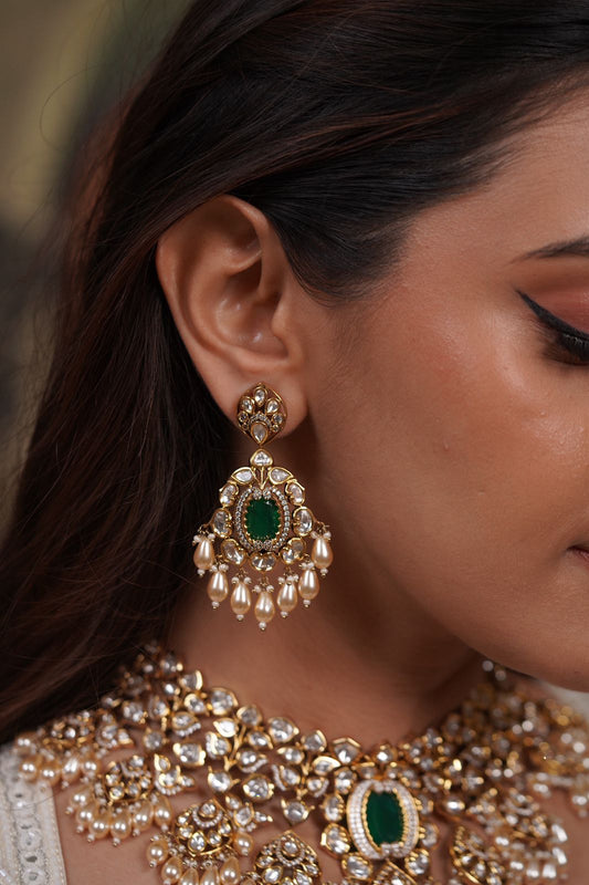 Pallavi Moissanite Polki Bridal Choker Set