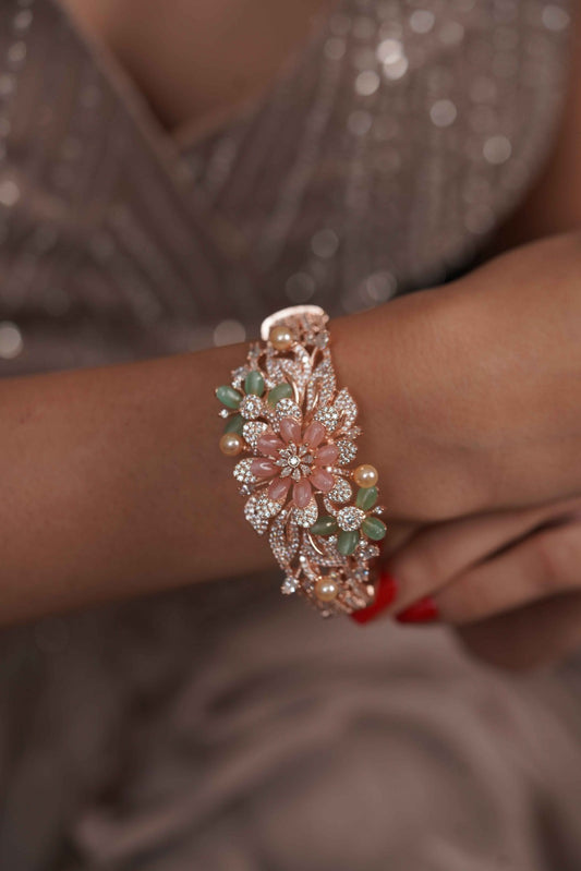 Rosevine Tassel Diamond Pastel Kada | Enchanted Garden