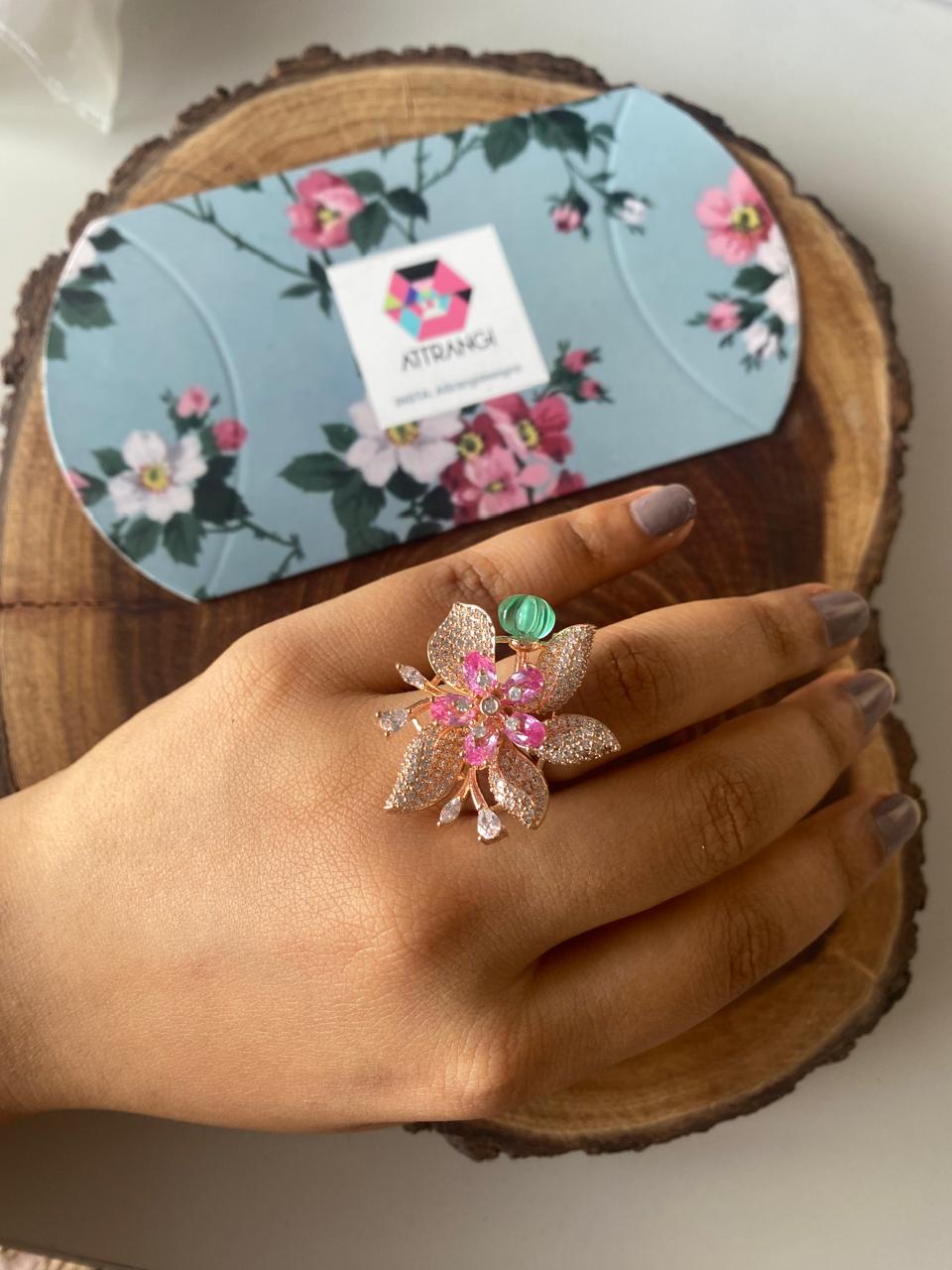 Daisy Dream Diamond Pastel Adjustable Ring | Enchanted Garden