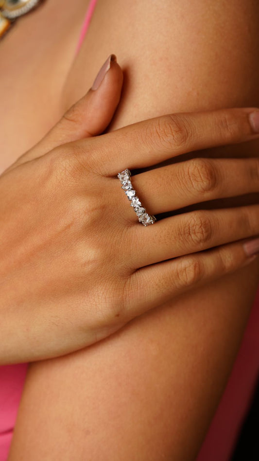 Heart Diamond Delicate Band Ring | Daily Wear
