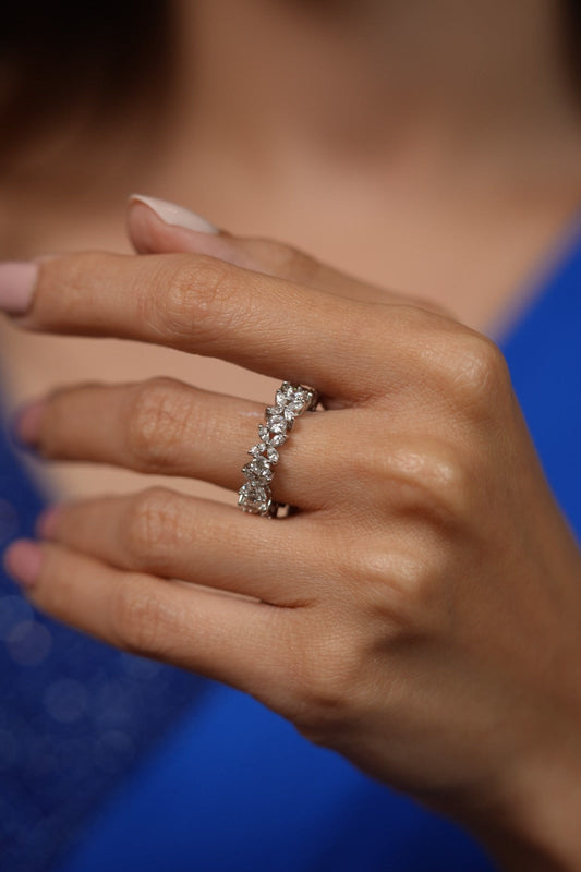 Round Flora Diamond Band Promise Ring | Daily Wear