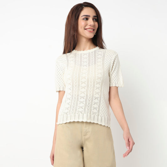 Cotton Flat Knit Top