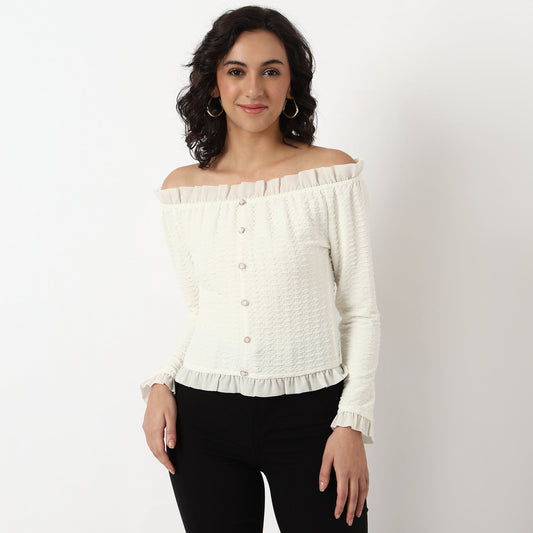 Buy Women Slim Fit Solid Full Sleeve Top - Style Union