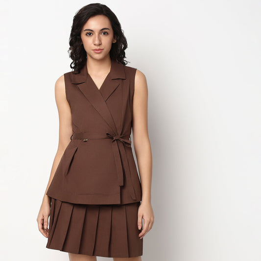 Buy Women Slim Fit Solid Sleeveless Top - Style Union