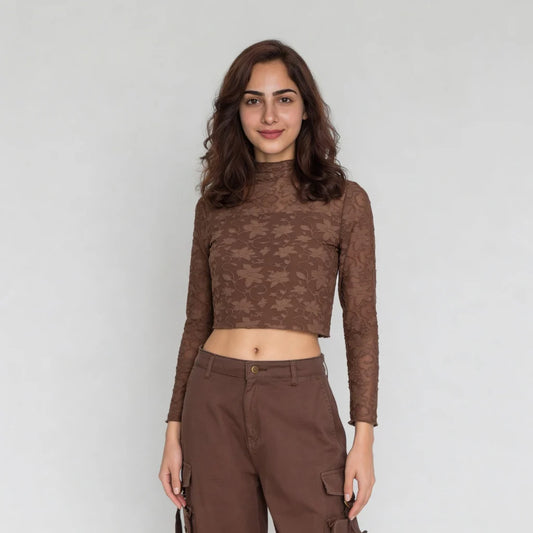 Structured High Neck Slim Fit Top